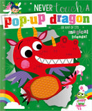 Front cover of the book 'Make Believe Ideas Never Touch a Pop-up Dragon.' by Cara Jenkins.
