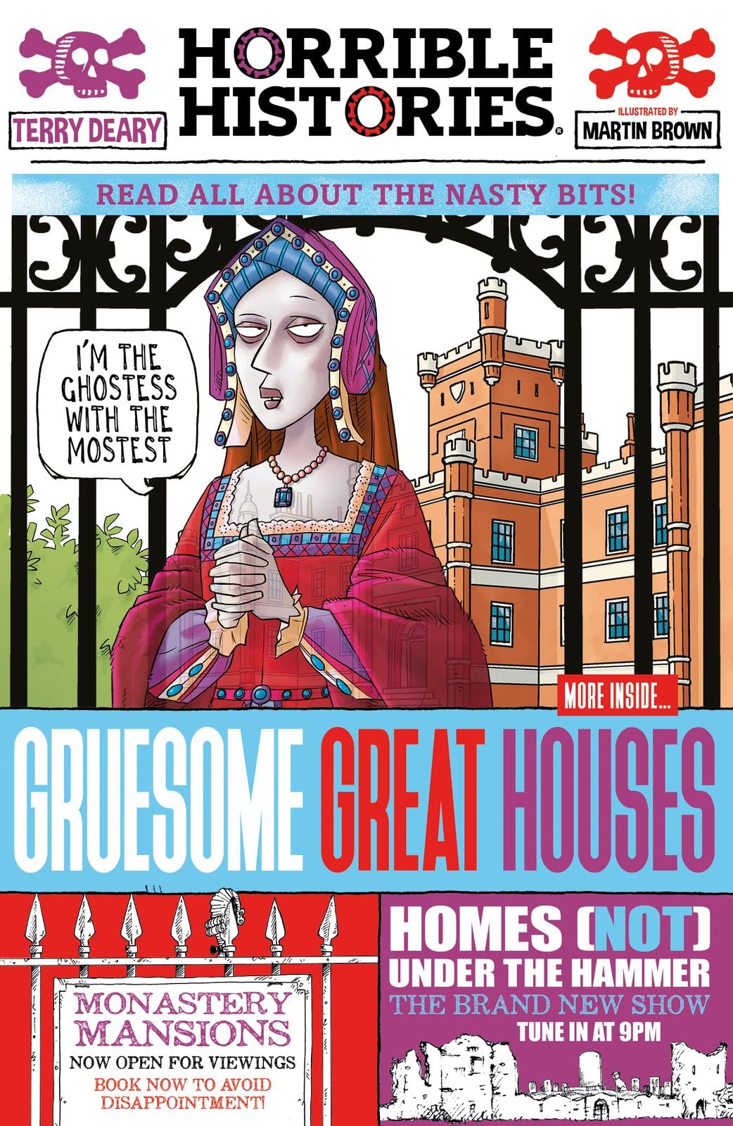 Front cover of the book 'Gruesome Great Houses' by Terry Deary.