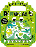 Front cover of the book 'Shiny Stickers My Green and Scaly Dinosaur Activity Book' by Alexandra Robinson.