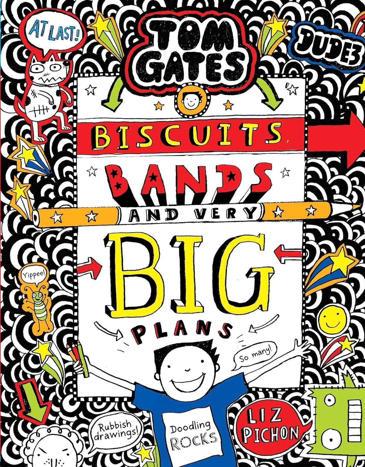Front cover of the book 'Tom Gates #14: Biscuits Bands and Very Big Plans' by Liz Pichon.