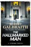 Front cover of the book 'The hallmarked man' by Robert Galbraith.