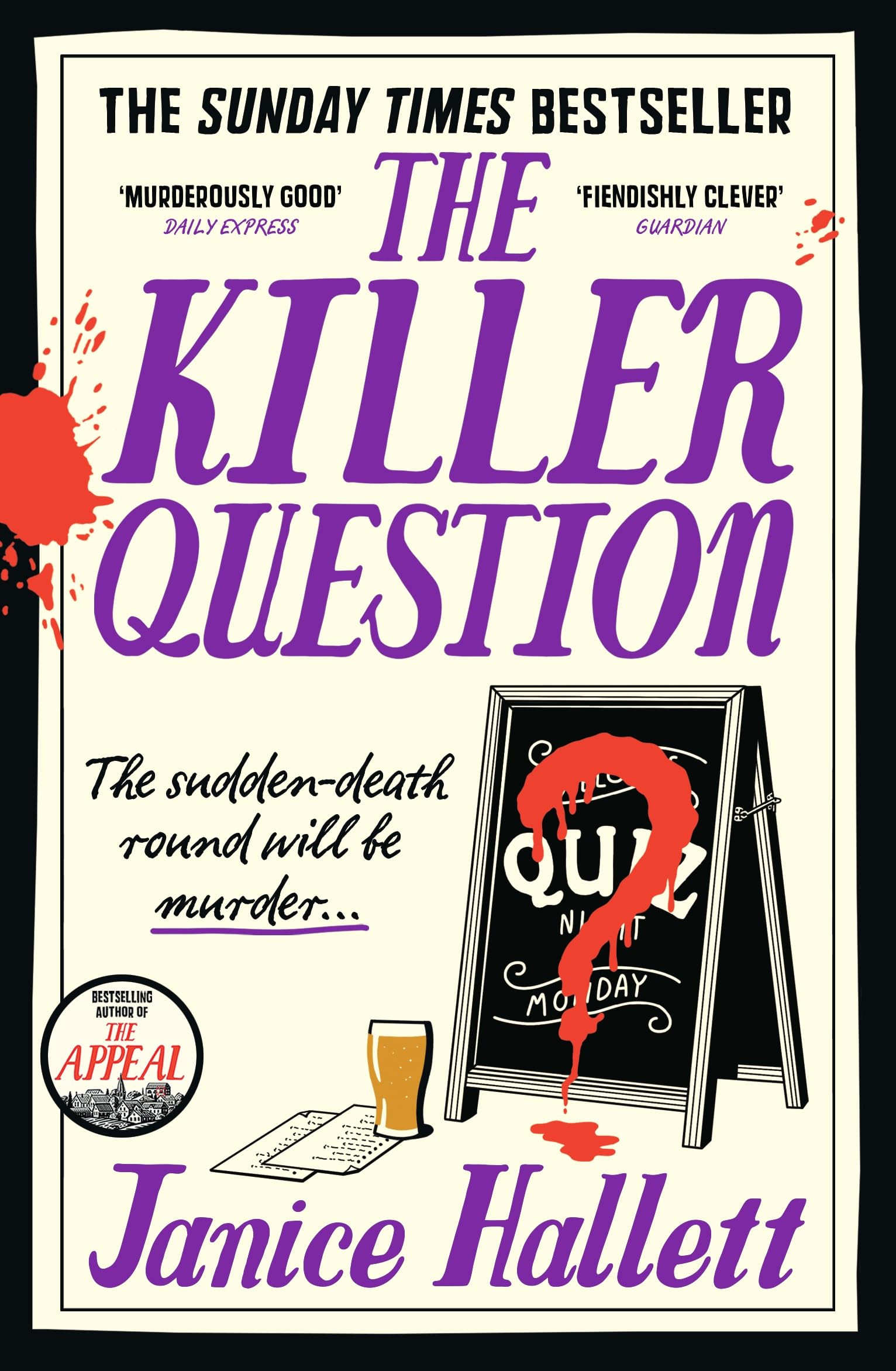 Front cover of the book 'The killer question' by Janice Hallett.