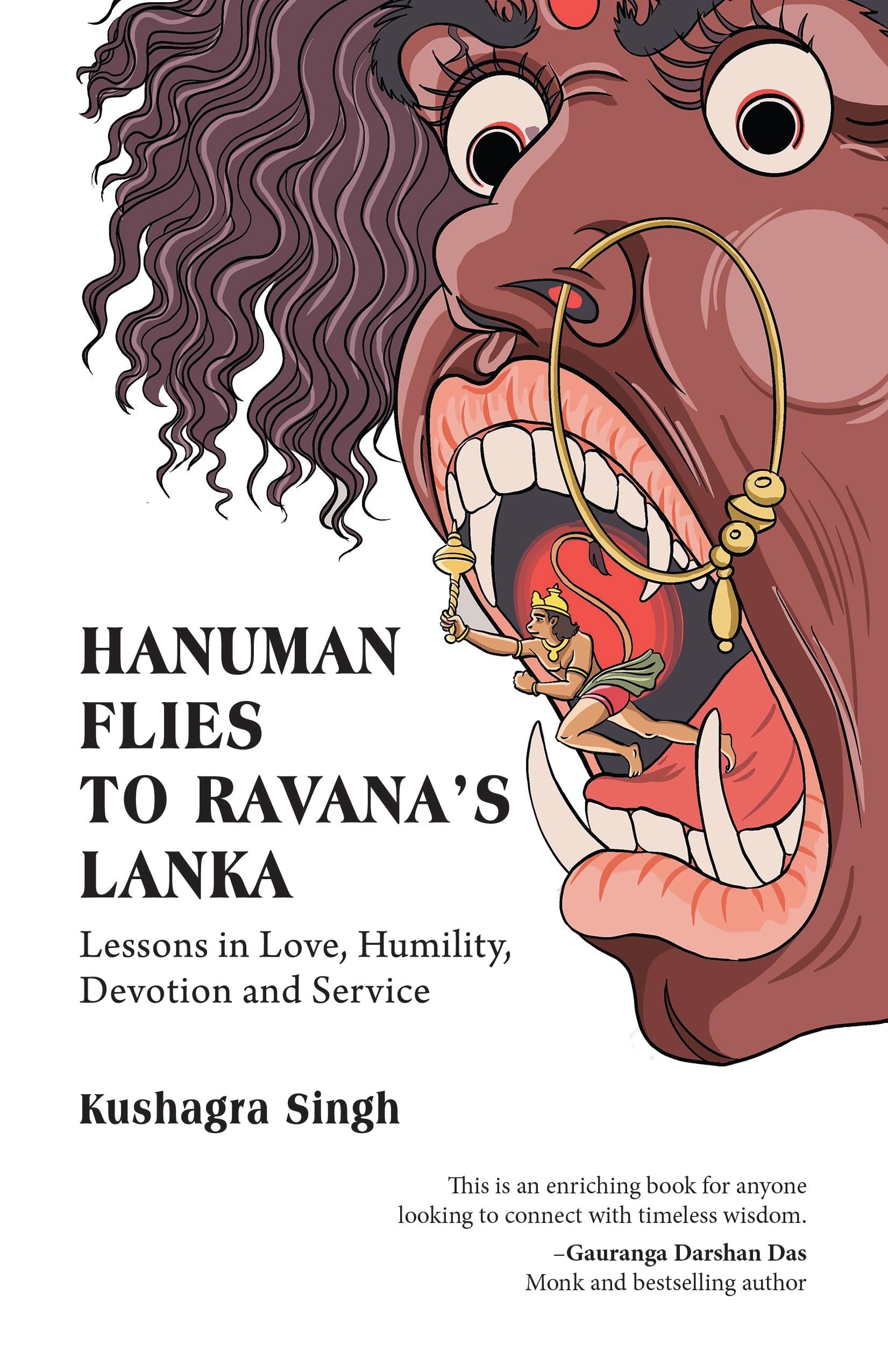 Front cover of the book 'Hanuman Flies to Ravana's Lanka' by Kushagra Singh.