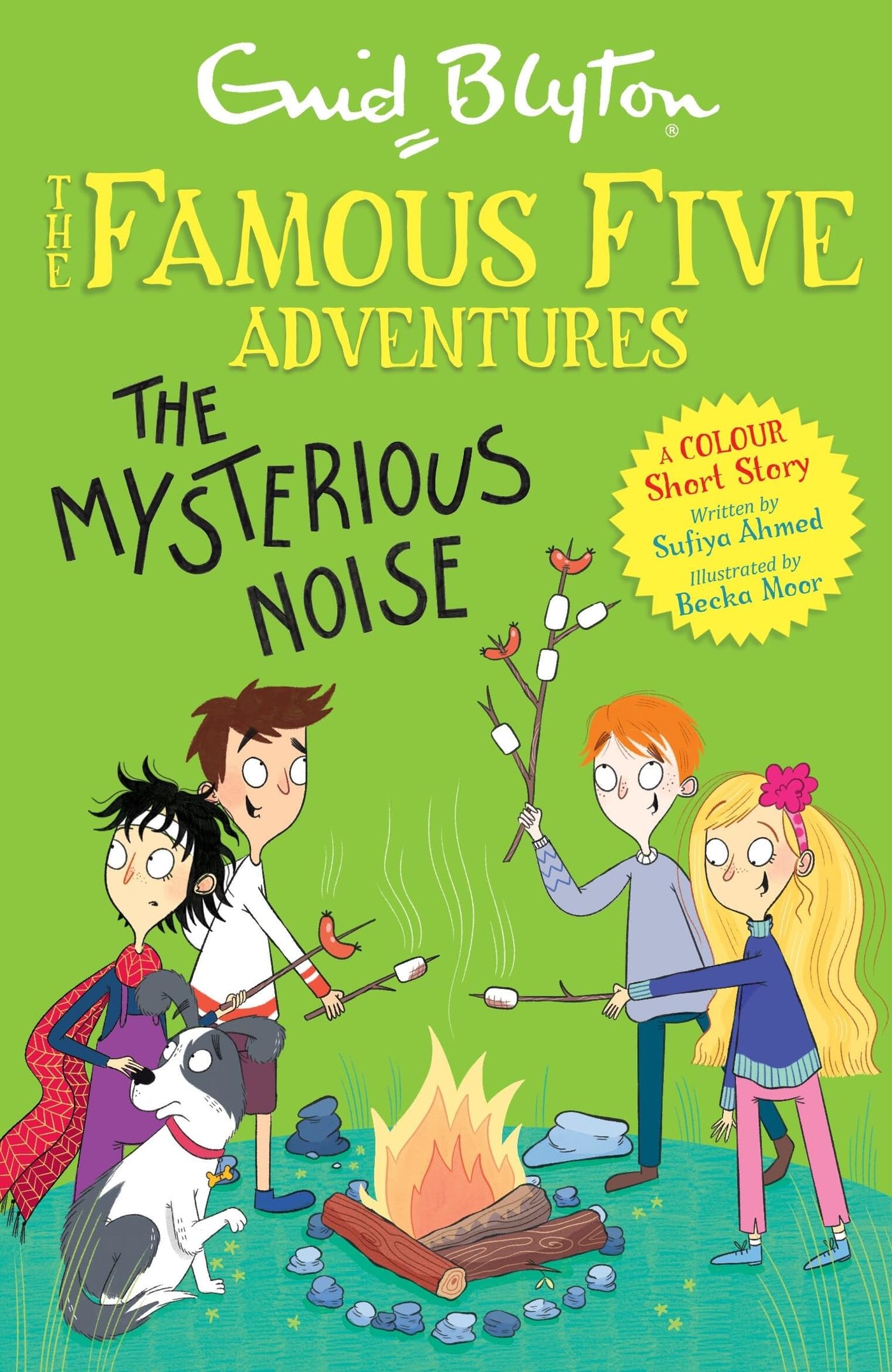 Front cover of the book 'Famous Five Colour Short Stories: The Mysterious Noise' by Enid Blyton and Sufiya Ahmed.