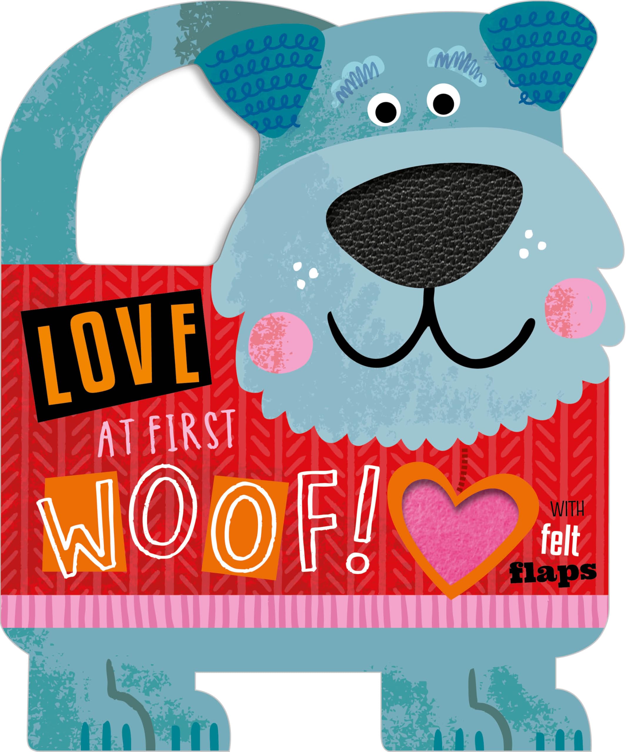 Front cover of the book 'Love at First Woof!' by Rosie Greening.