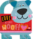 Front cover of the book 'Love at First Woof!' by Rosie Greening.