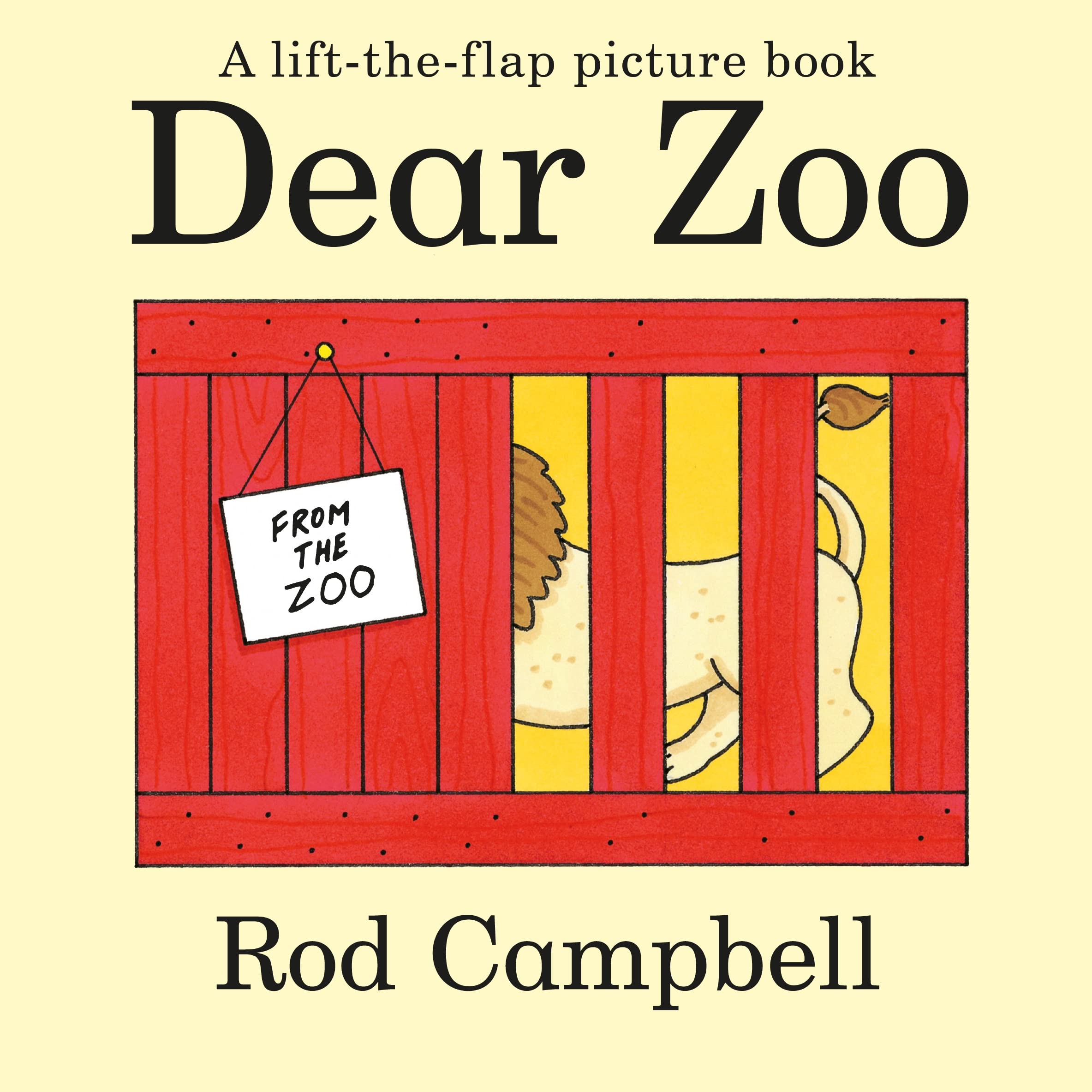 Front cover of the book 'Dear zoo' by Rod Campbell.