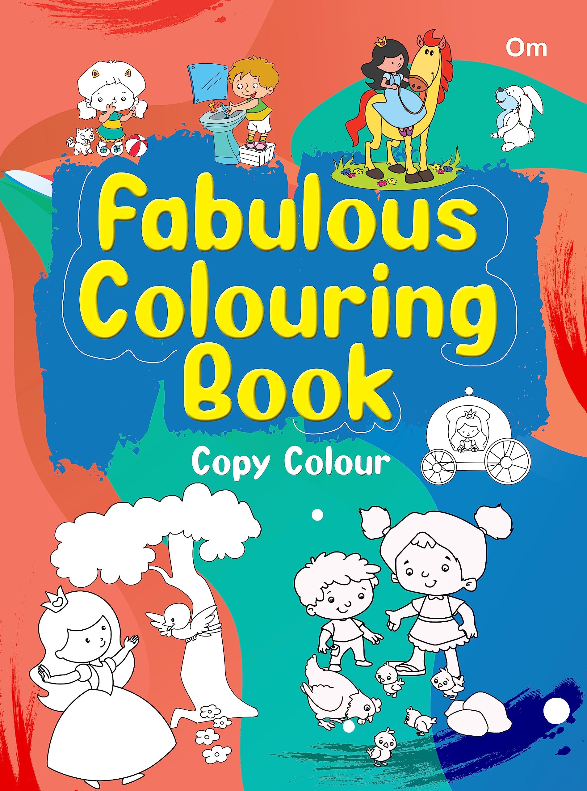Front cover of the book 'Fabulous Colouring Book' by Hannah Davies.