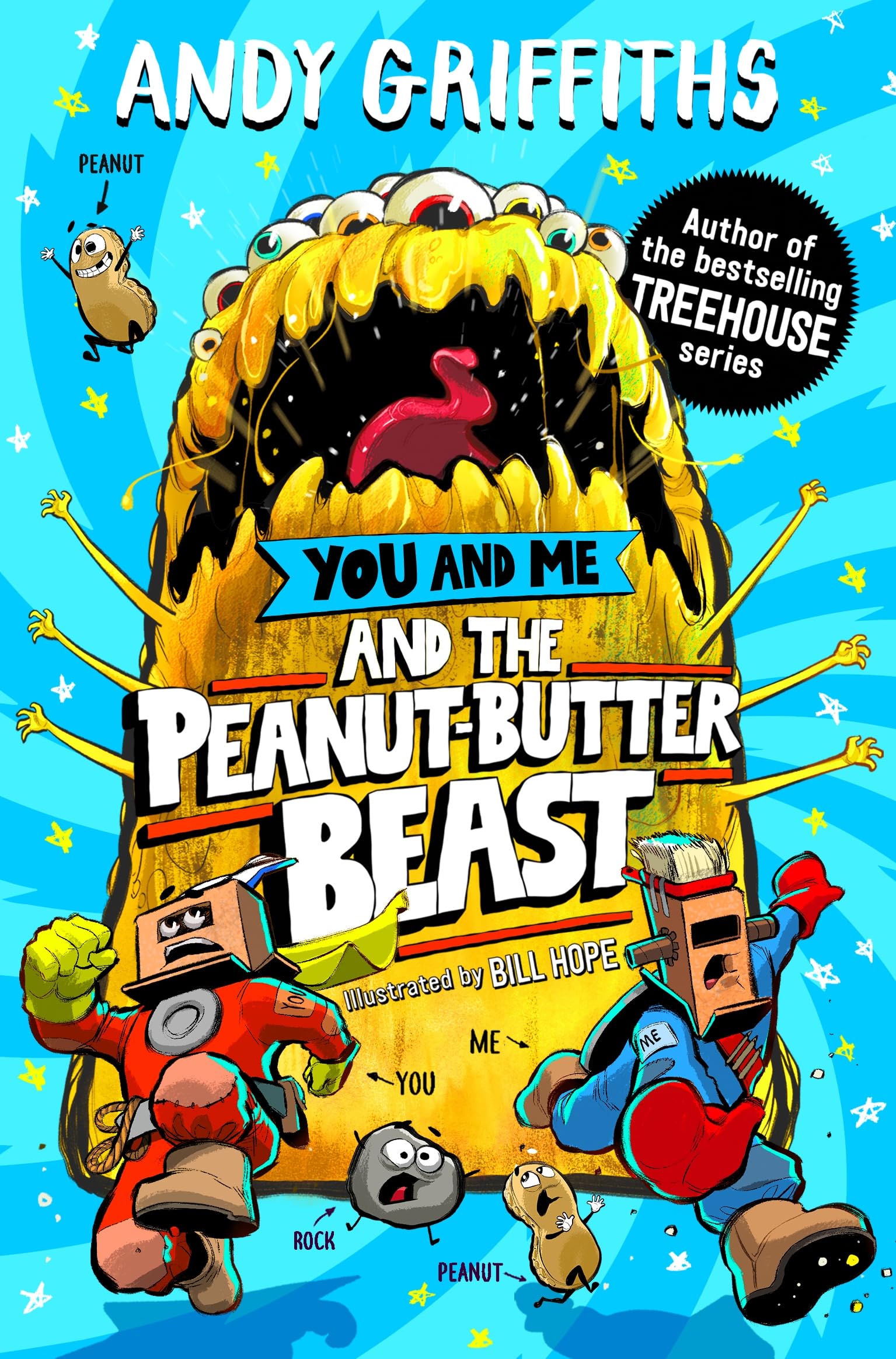 Front cover of the book 'You and Me and the Peanut-Butter Beast' by Andy Griffiths.