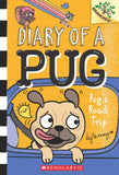 Front cover of the book 'Diary of a Pug #7: Pugs Road Trip' by Kyla May.