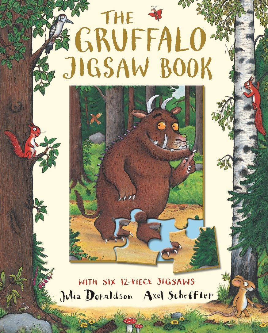 Front cover of the book 'The Gruffalo Jigsaw Book' by Julia Scheff Donaldson.