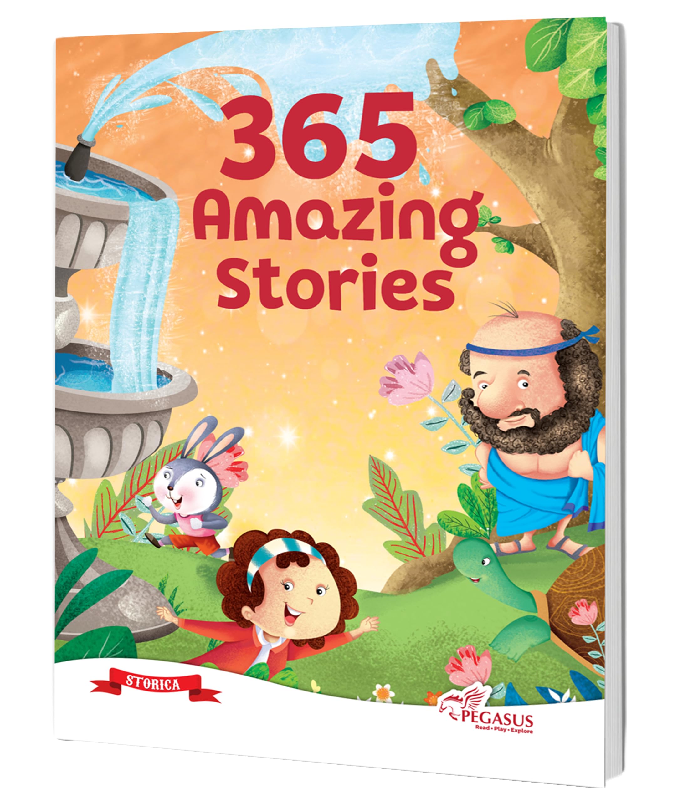 Front cover of the book '365 Amazing Stories' by Pegasus.