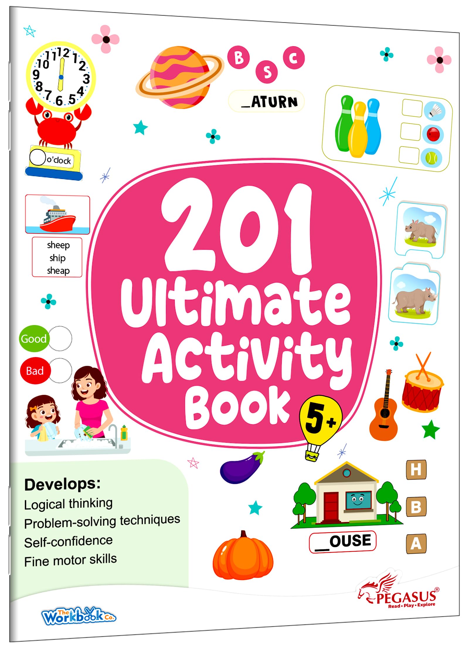 Front cover of the book '201 Ultimate Activity Book for 5+ Years Kids' by Na.