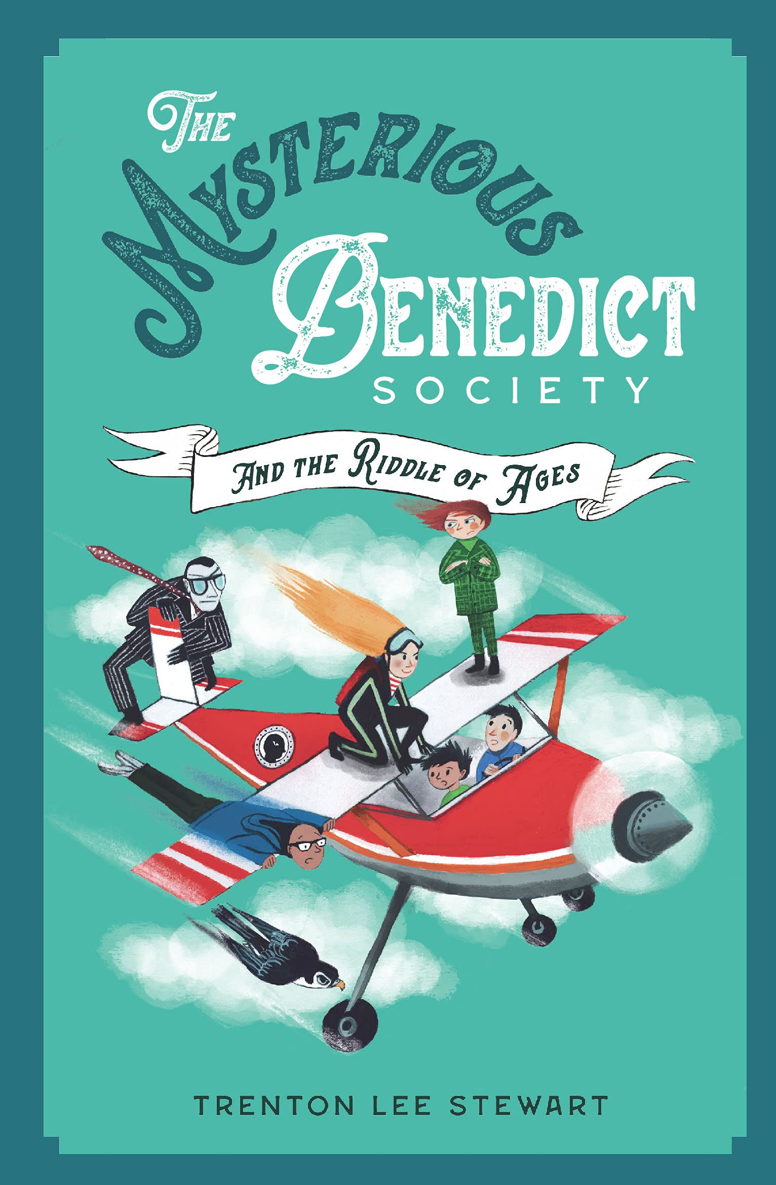 Front cover of the book 'The Mysterious Benedict Society Book 4: The Mysterious Benedict Society and the Riddle of Ages' by Trenton Lee Stewart.