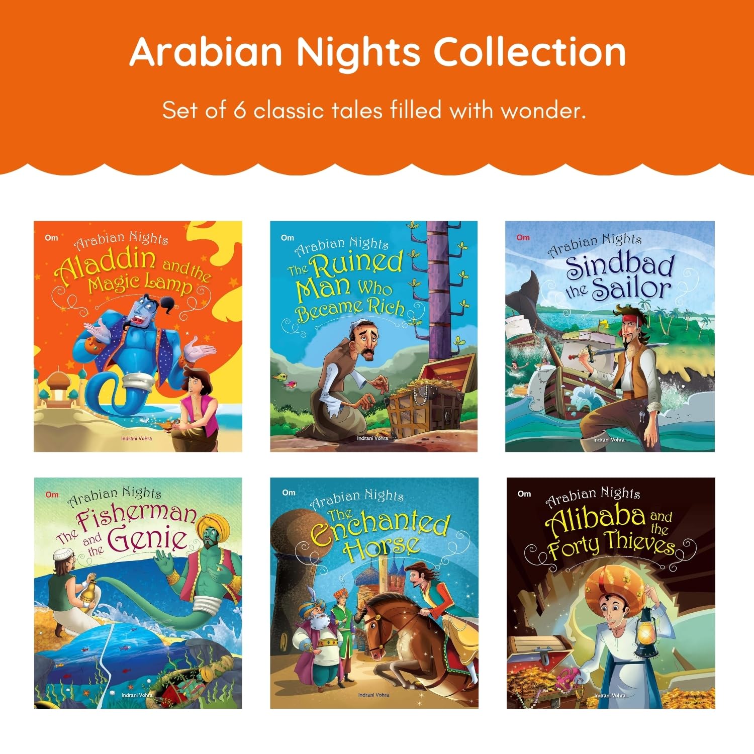 Arabian Nights Adventure Stories Box Set for Kids – Illustrated 6-Book Set of Classic Fairy Tales Featuring Aladdin, Ali Baba & More | Ideal Bedtime Story Collection Gift for Children NYBooksHub