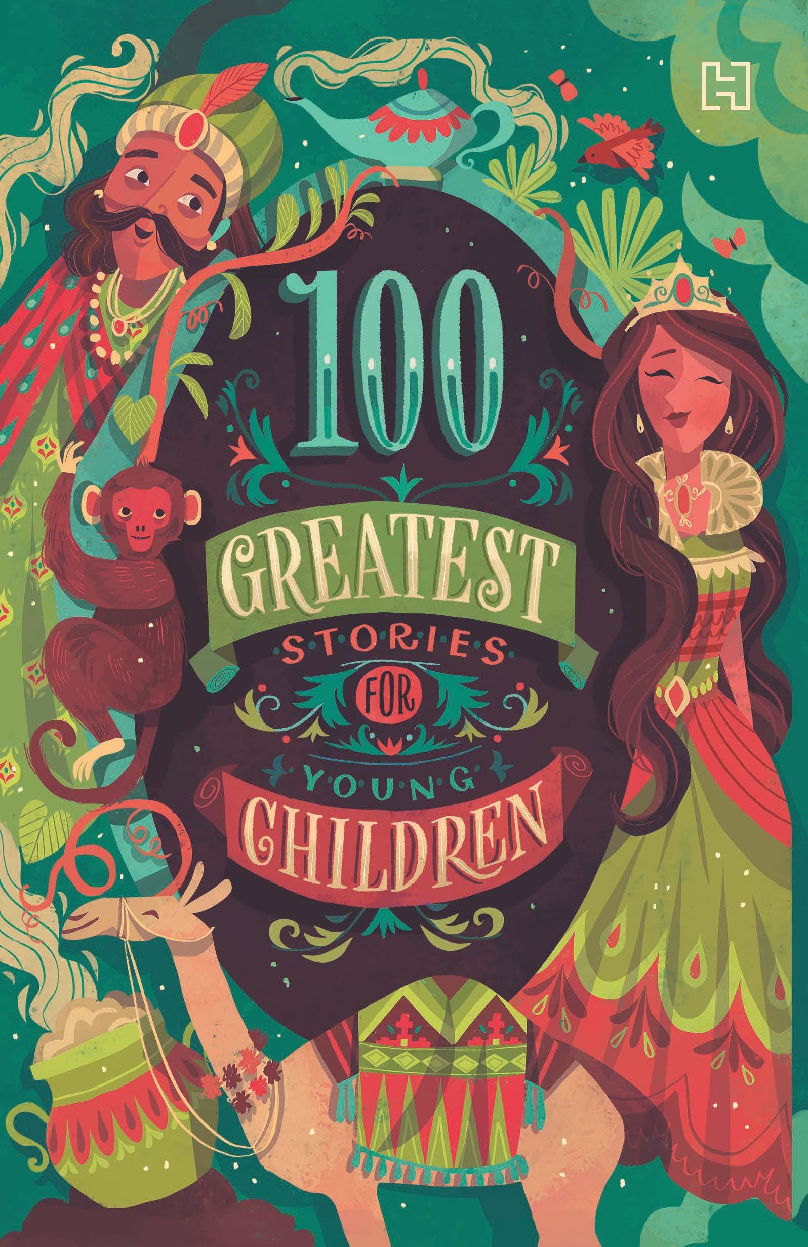 Front cover of the book '100 Greatest Stories for Young Children' by Various.