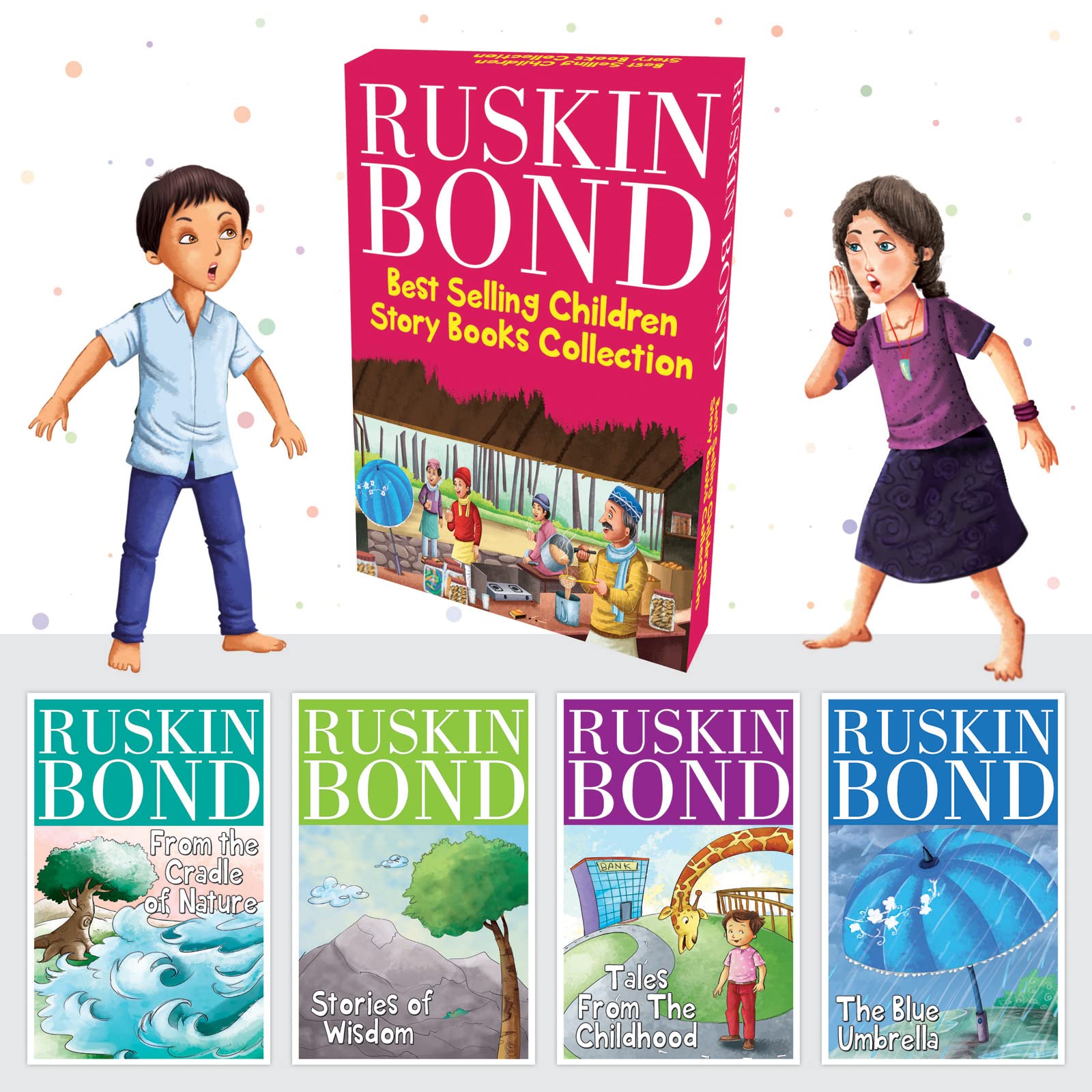 Front cover of the book 'Ruskin Bond - Best Selling Children Story Books Collection (Set of 4 Books)' by Ruskin Bond.