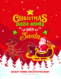 Front cover of the book 'Christmas Puzzle Activity with Santa' by Bloomsbury India.