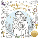 Front cover of the book 'Bible Stories Colouring' by Kingfisher.