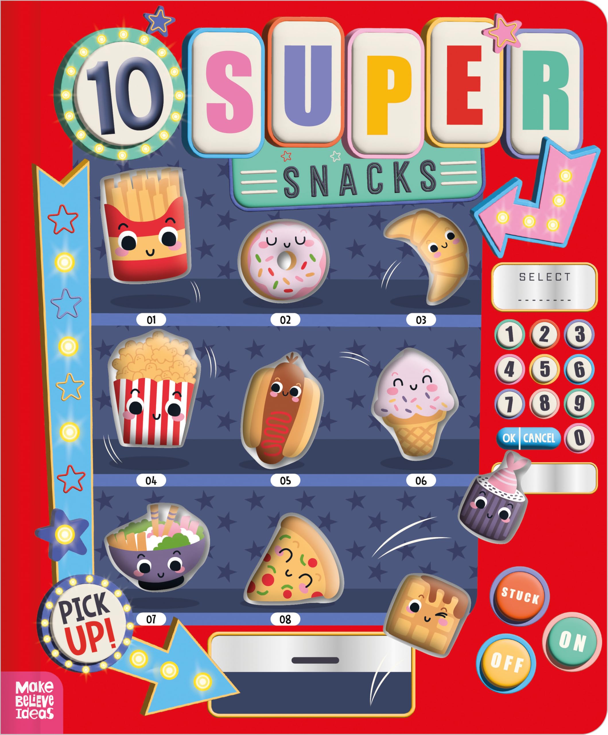 Front cover of the book 'Make Believe Ideas 10 Super Snacks.' by Cara Jenkins.