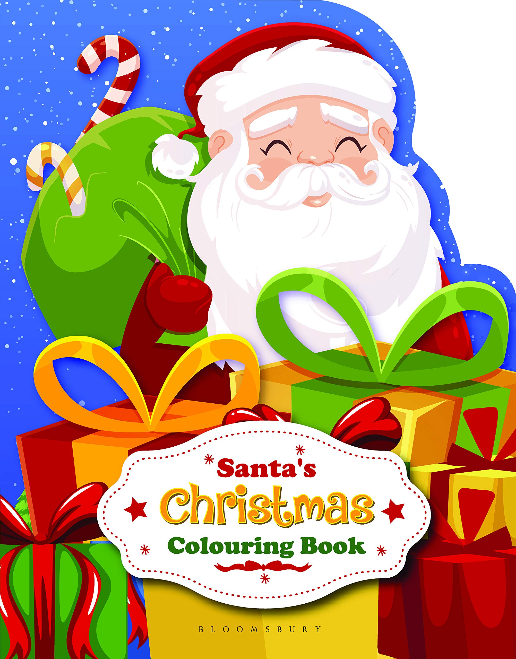 Front cover of the book 'Santa's Christmas Colouring Book' by Bloomsbury India.