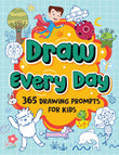 Front cover of the book 'Draw Everyday: Book of Daily Doodles for Kids' by Penguin.