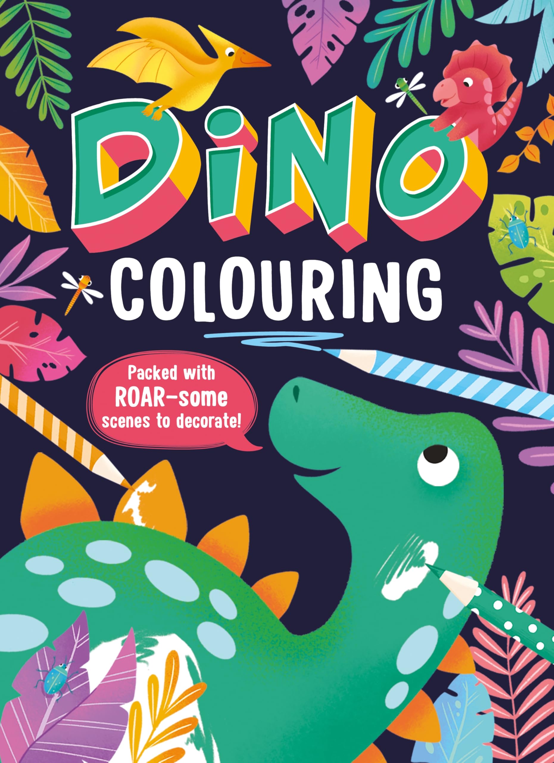 Front cover of the book 'Dino Colouring' by Parragon Publishing.