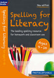 Front cover of the book 'Spelling For Literacy Ages 09-10' by Andrew Brodie.