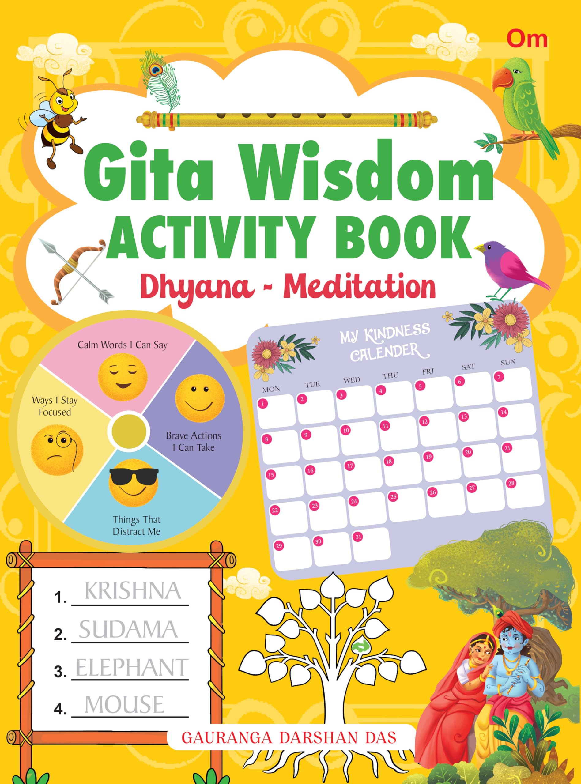 Front cover of the book 'Gita Wisdom Activity Book:Dhyana Meditation' by Gauranga Darshan Das.
