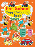 Front cover of the book 'Copy Colouring Book Preschool' by Om Books.