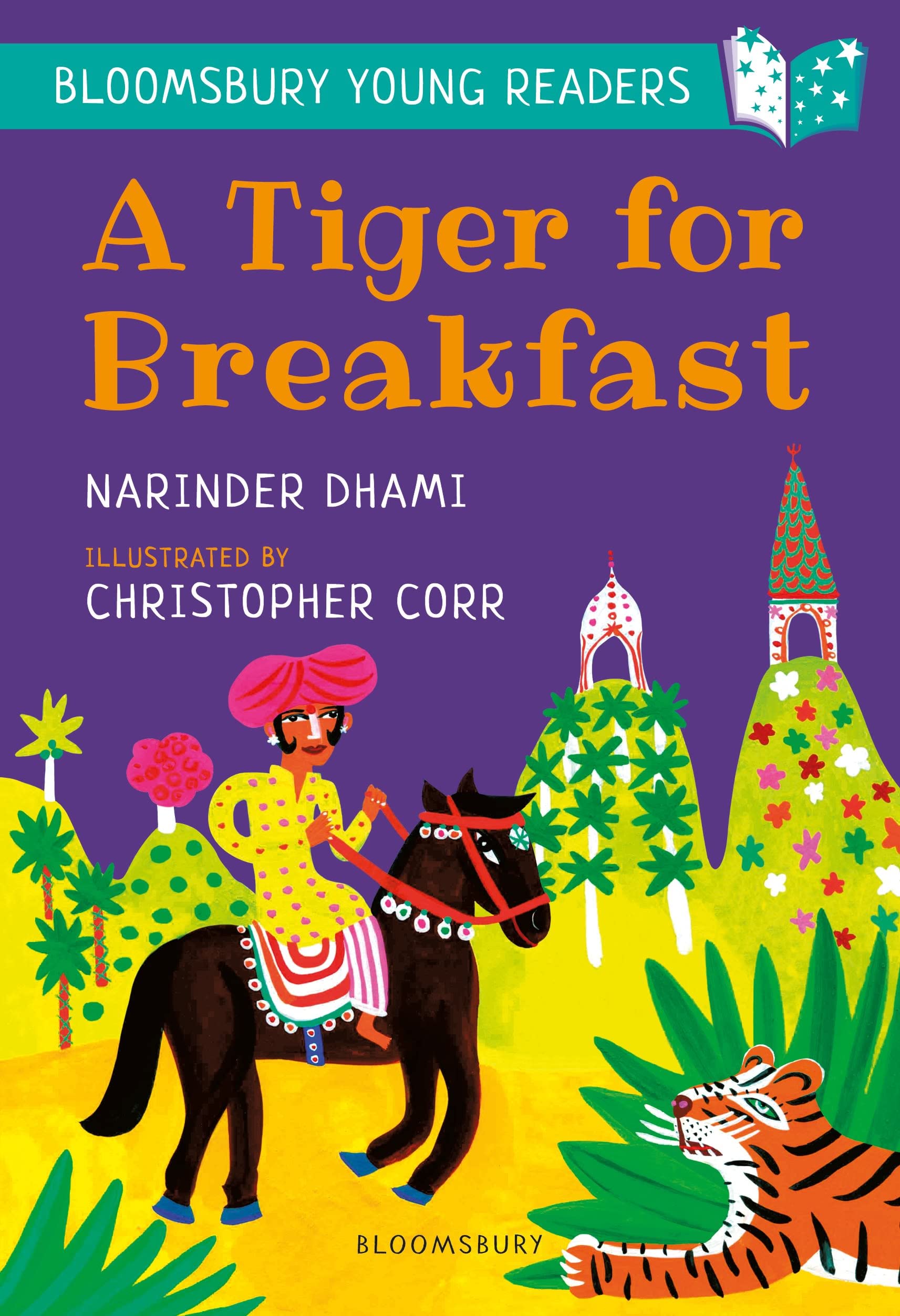 Front cover of the book 'A Tiger for Breakfast: A Bloomsbury Young Reader (Bloomsbury Young Readers)' by Narinder Dhami.