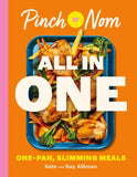 Front cover of the book 'Pinch of Nom ALL IN ONE: One-pan Slimming Meals' by Kate and Kay Allinson.