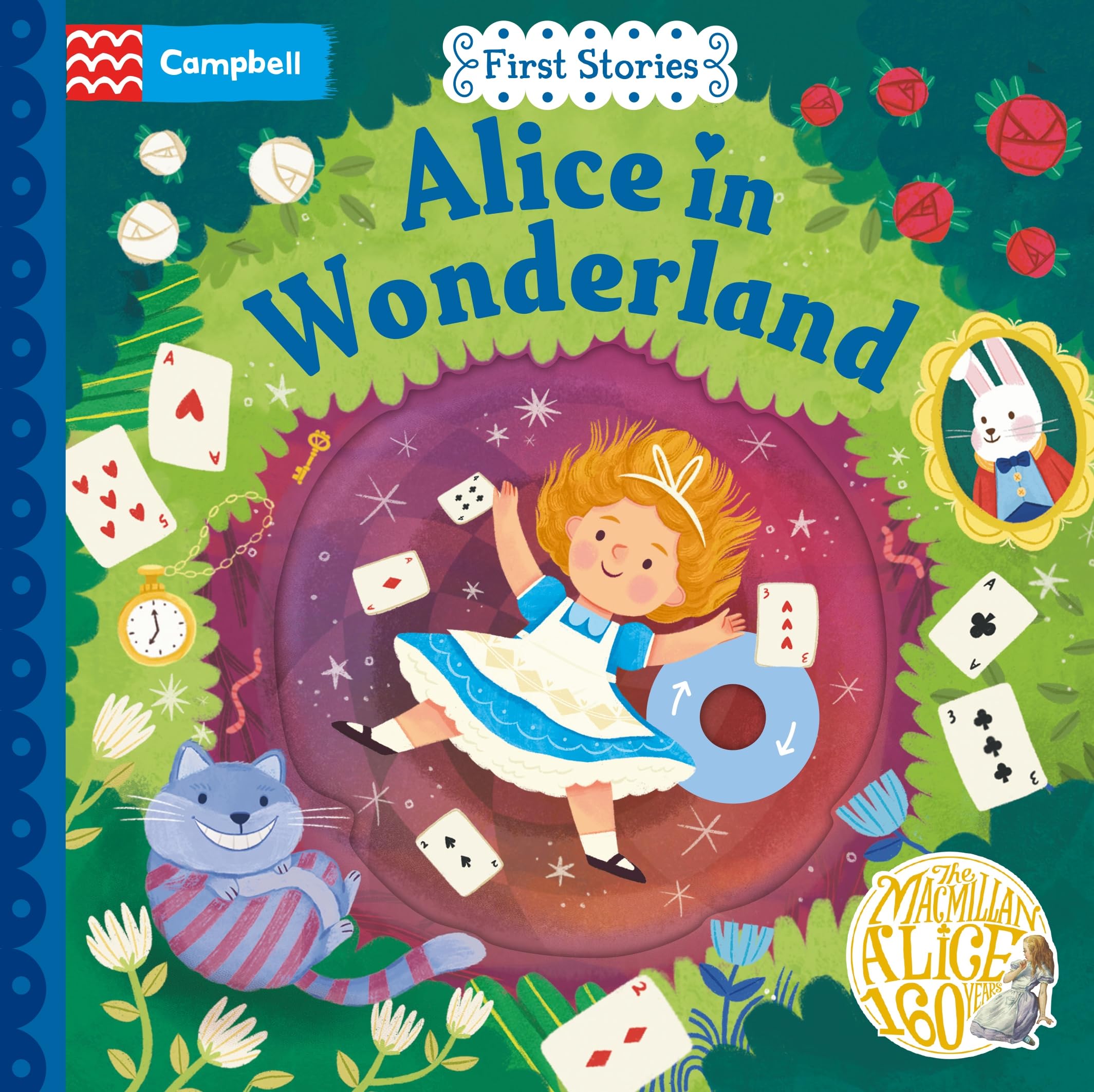 Front cover of the book 'Campbell Books Alice in Wonderland A Push, Pull, Slide Book (Campbell First Stories).' by Nadia Gunawan.