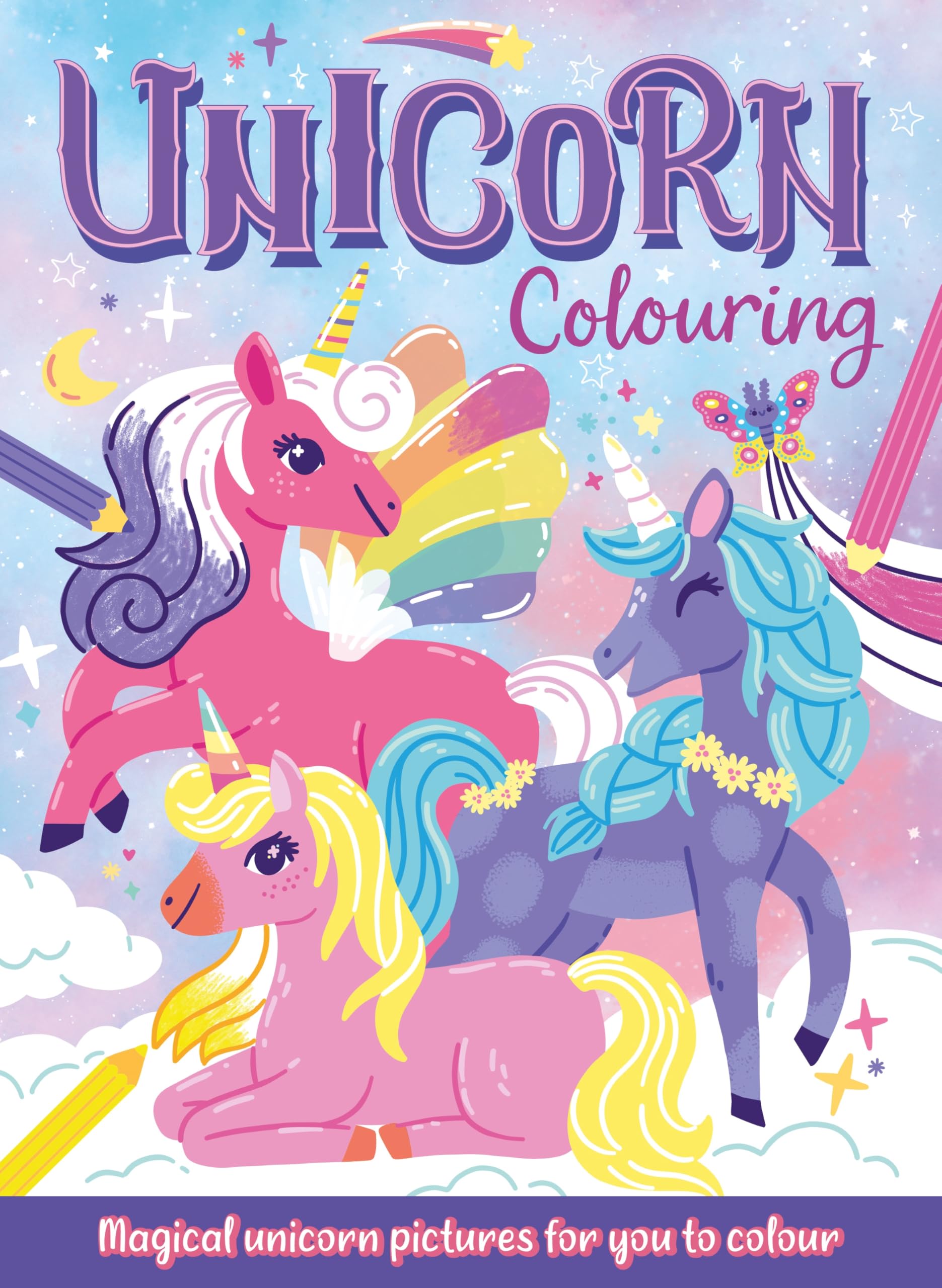 Front cover of the book 'Unicorn Colouring' by Parragon Publishing.
