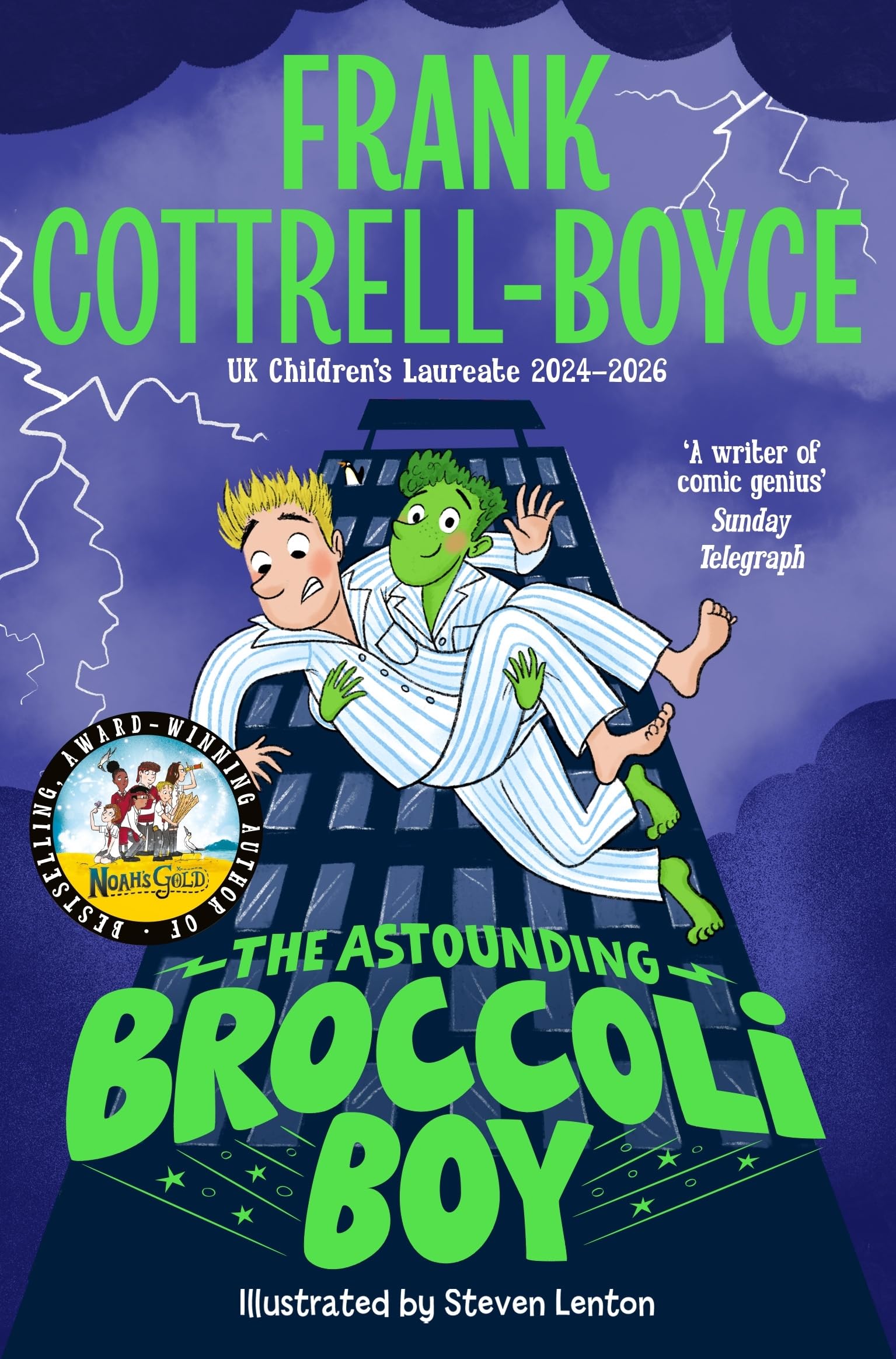 Front cover of the book 'The Astounding Broccoli Boy' by Frank Cottrell-Boyce, Steven Lenton.