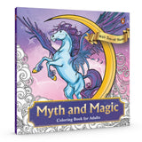 Front cover of the book 'Myth and Magic: Colouring Book for Adults with Tear out Sheets: Relax and Unwind with Dragons, Fairies, and Mythical Cre' by Penguin.