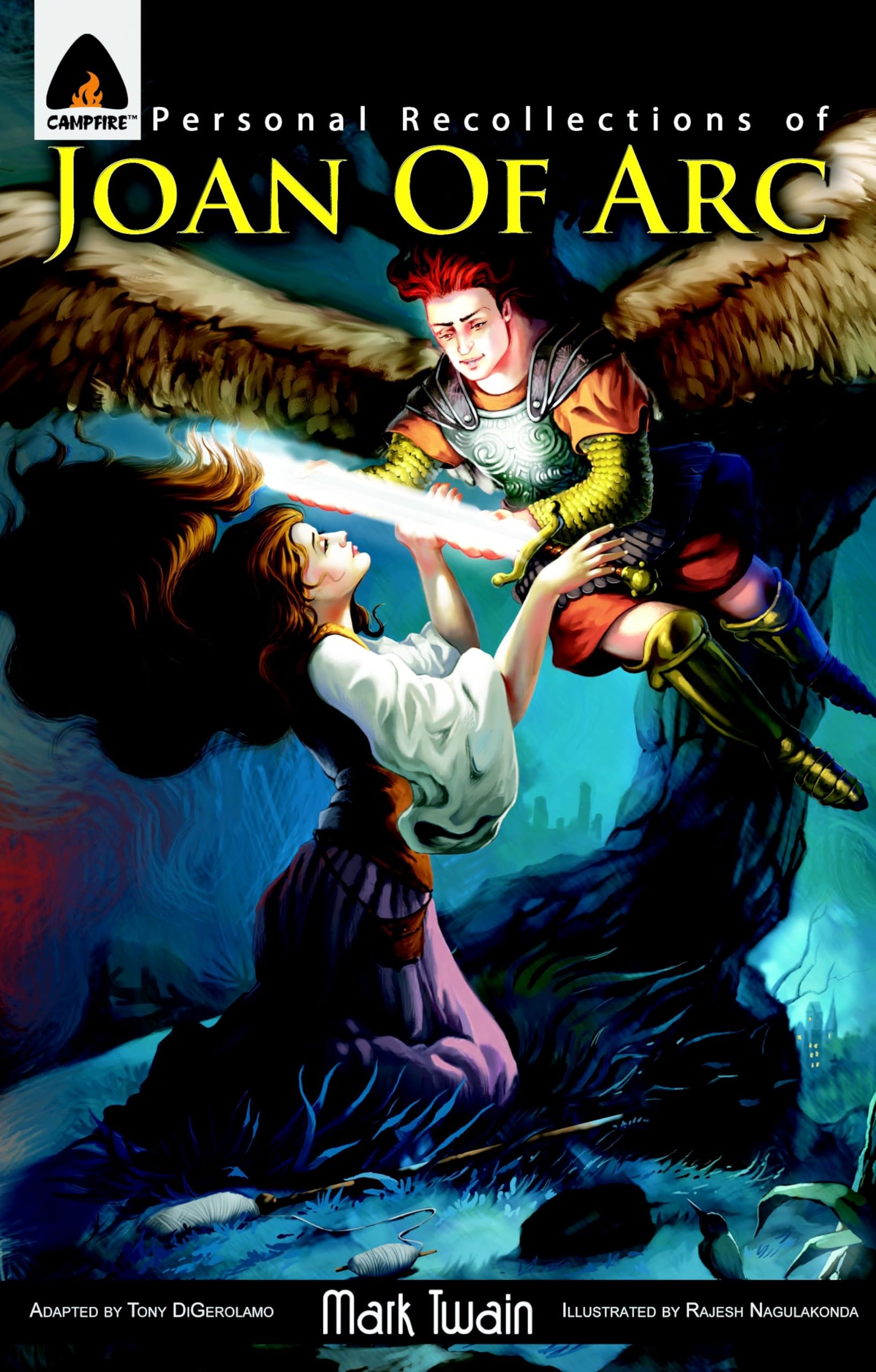 Front cover of the book 'Personal Recollections of Joan of Arc: The Graphic Novel (Campfire Graphic Novels)' by Mark Twain.