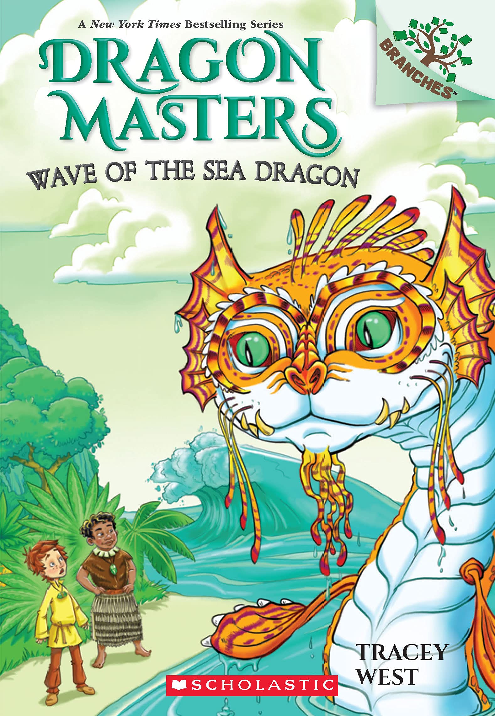 Front cover of the book 'Dragon Master #19: Wave of the Sea Dragon (A Branches Book)' by Tracey West.