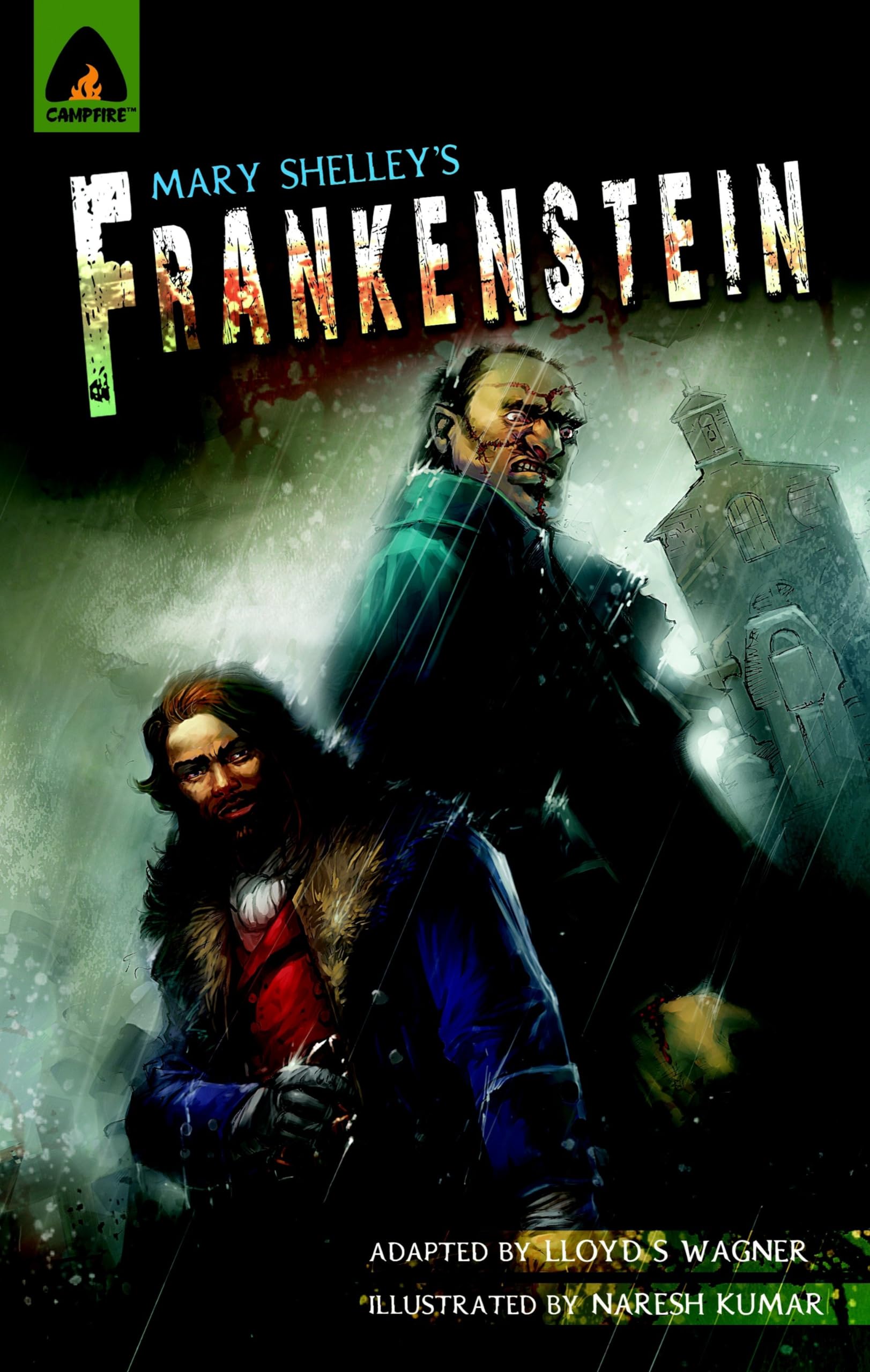 Front cover of the book 'Frankenstein: The Graphic Novel (Campfire Graphic Novels)' by Mary Shelley.