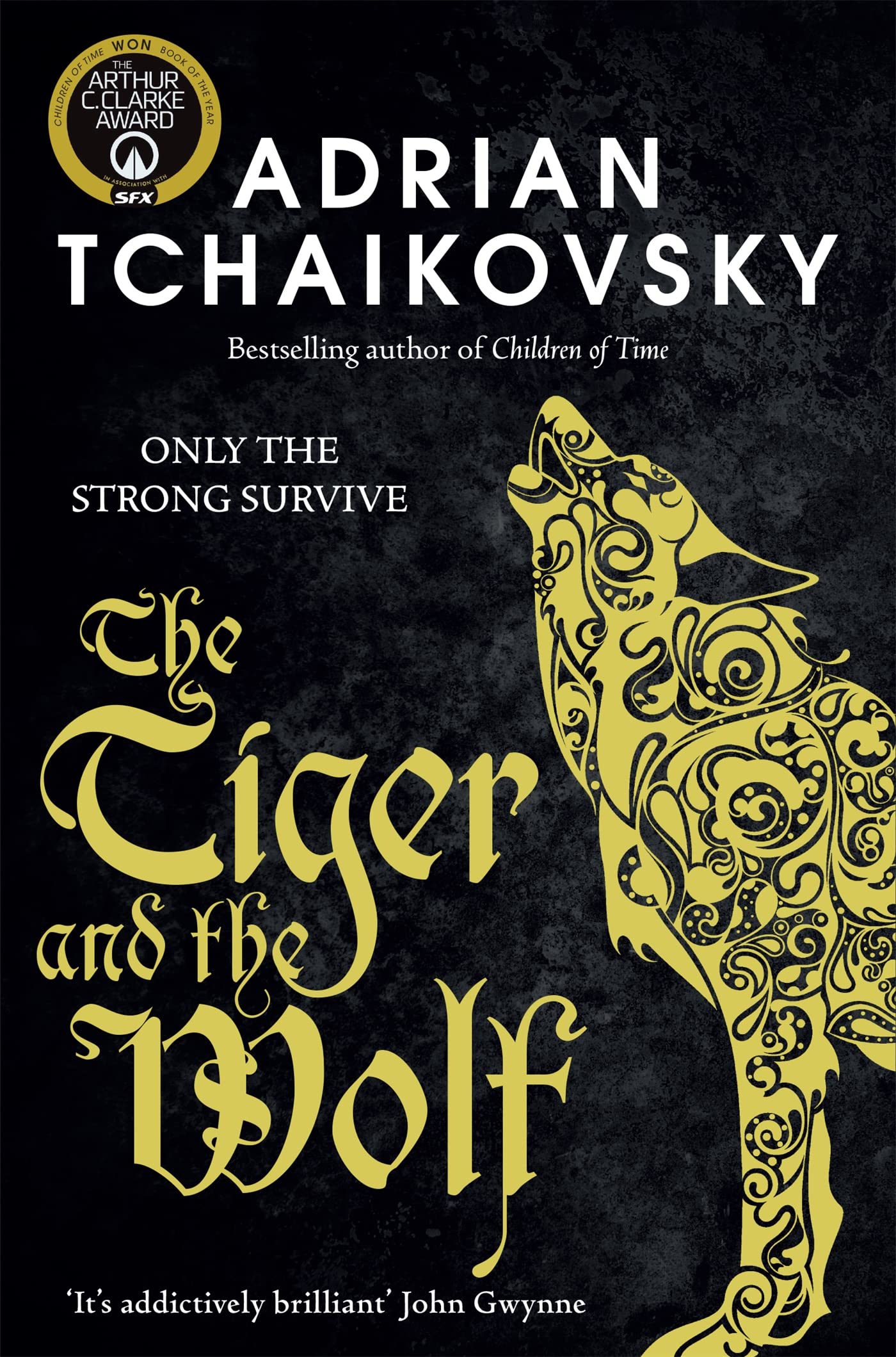 Front cover of the book 'The Tiger and the Wolf (Echoes of the Fall, 1)' by Adrian Tchaikovsky.