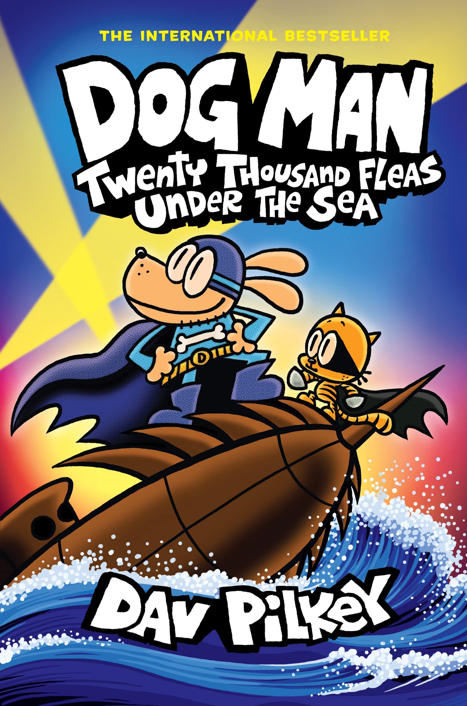 Front cover of the book 'Dog Man: Twenty Thousand Fleas Under the Sea: A Graphic Novel (Dog Man #11): From the Creator of Captain Underpants' by Dav Pilkey.