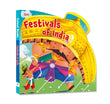 Front cover of the Board Book book 'Cutout Board Book: Festivals of India (Cutout Books) Board book - 22 October 2019' by Omkidz.