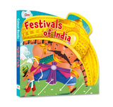 Front cover of the Board Book book 'Cutout Board Book: Festivals of India (Cutout Books) Board book - 22 October 2019' by Omkidz.