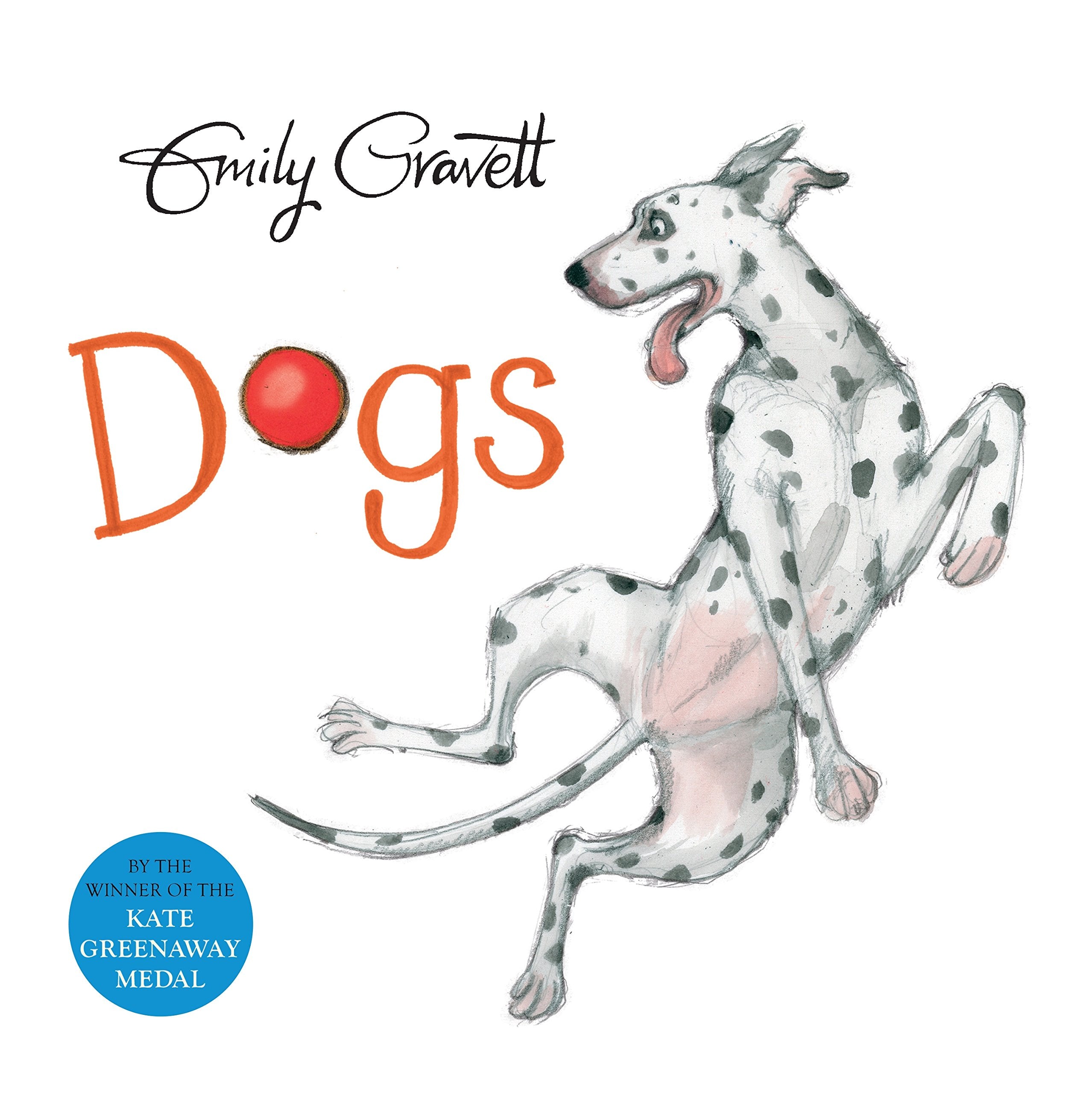 Front cover of the book 'Dogs' by Emily Gravett.