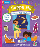 Front cover of the book 'Happy Eid Sticker Activity Book' by Campbell Books.