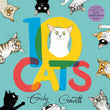 Front cover of the book '10 Cats: A chaotic colourful counting book' by Emily Gravett.