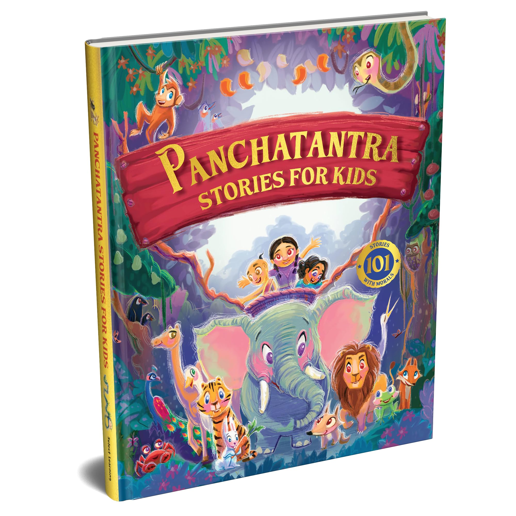 Front cover of the book 'Panchatantra Stories: 101 Classic Animal Fables I Moral Stories, Indian Folklore & Life Lessons | Bedtime Stories for Ch' by Na.