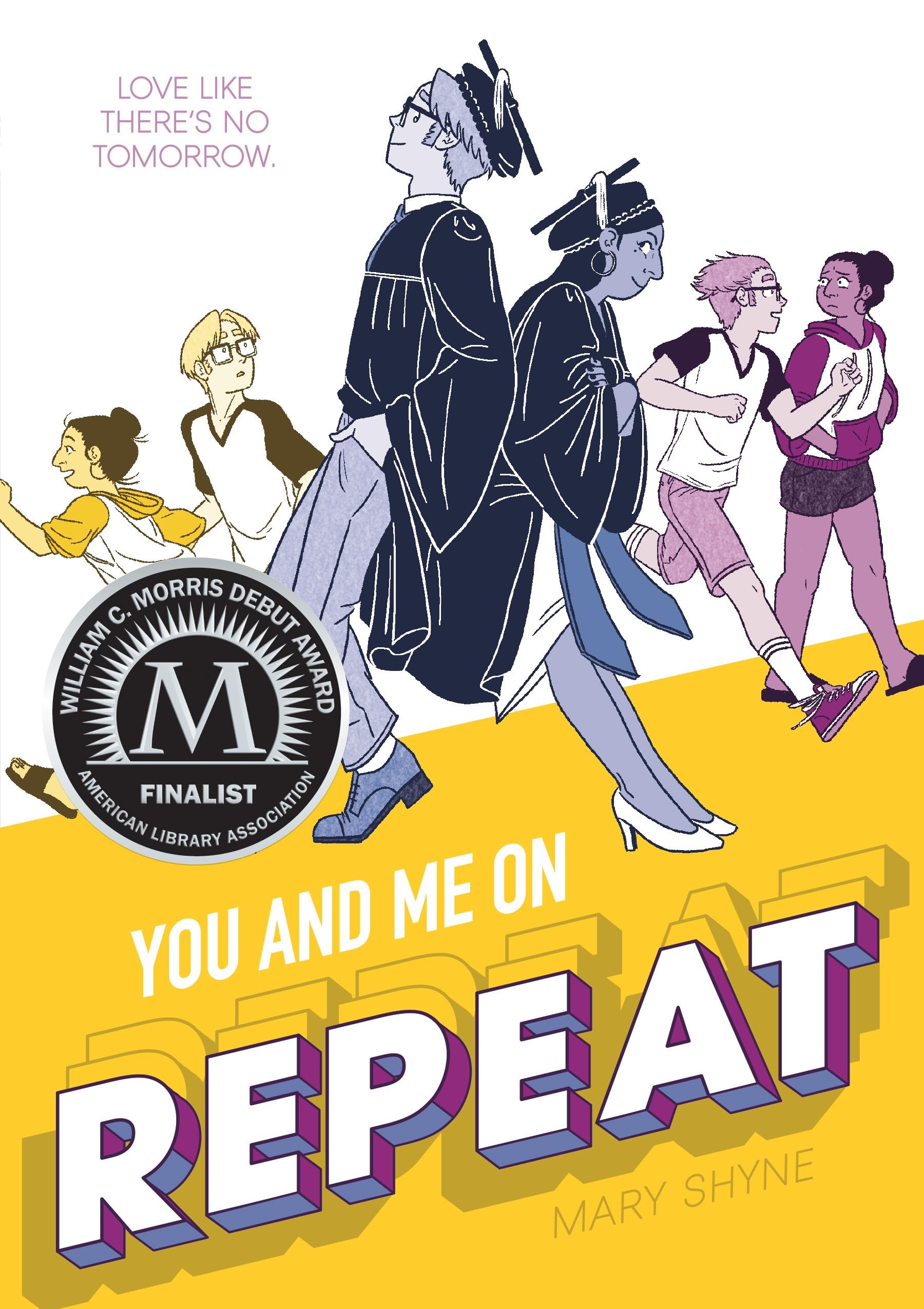 Front cover of the book 'You and Me on Repeat' by Mary Shyne.
