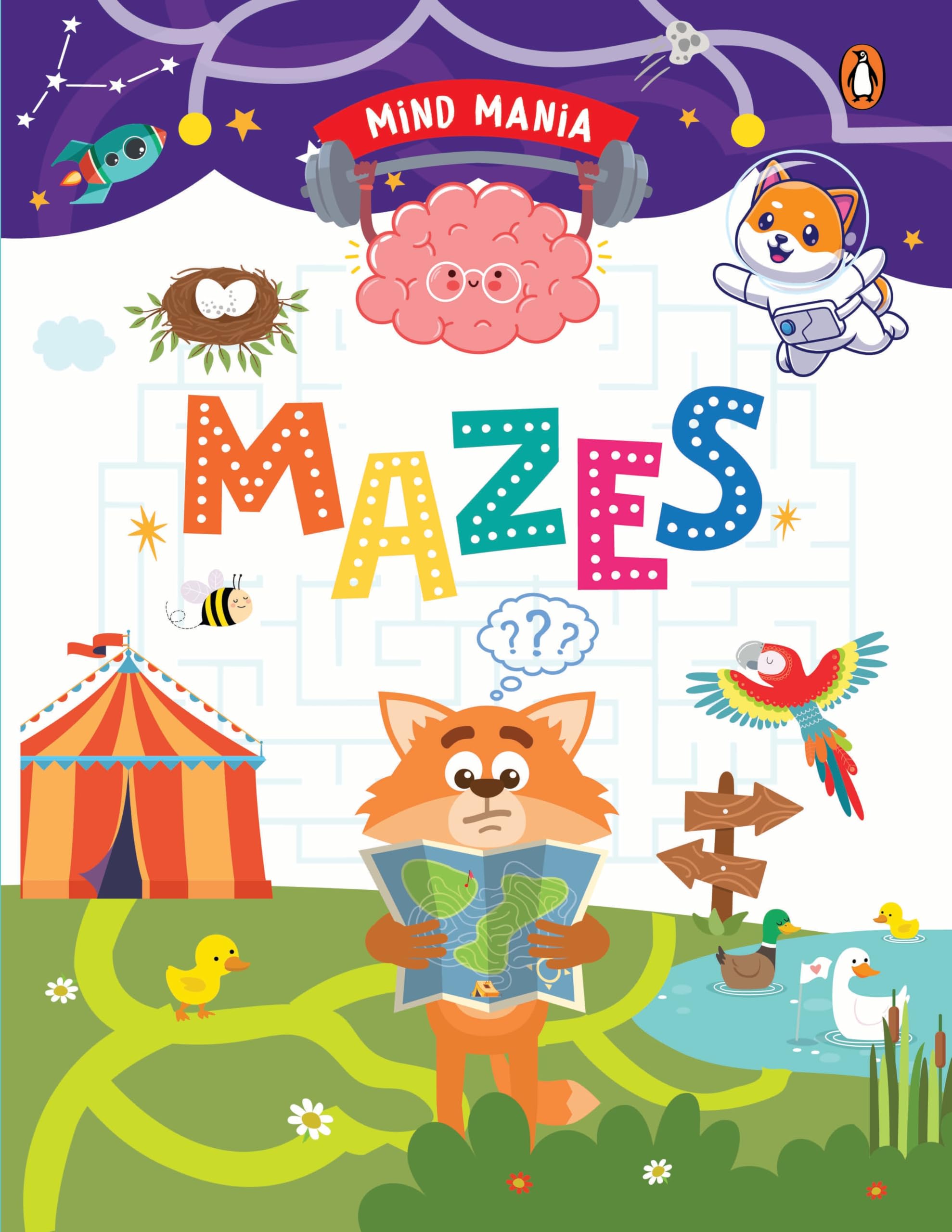 Front cover of the book 'MIND MANIA: Mazes: Fun and Interactive Activity Book for PreSchool Kids, Children | Develop Problem-Solving Skills | Boo' by Penguin.
