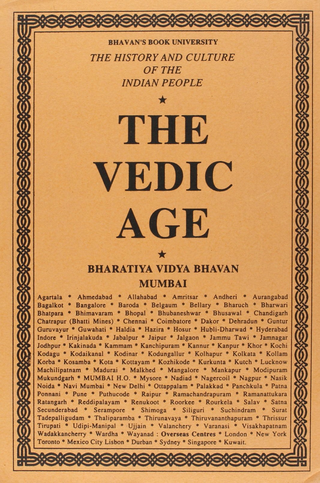 Front cover of the book 'The History And Culture Of The Indian People/Volume 1/The Vedic Age' by R. C. Majumdar.